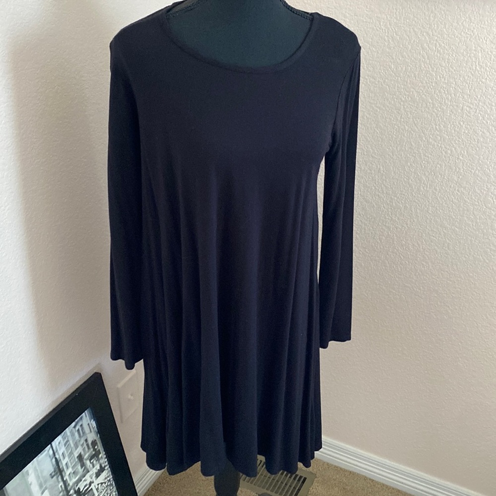 Socialite Black Long Sleeve T-Shirt Dress